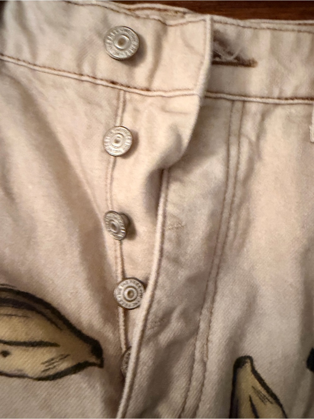 Free People Beige denim banana print flaws - Picture 12 of 13